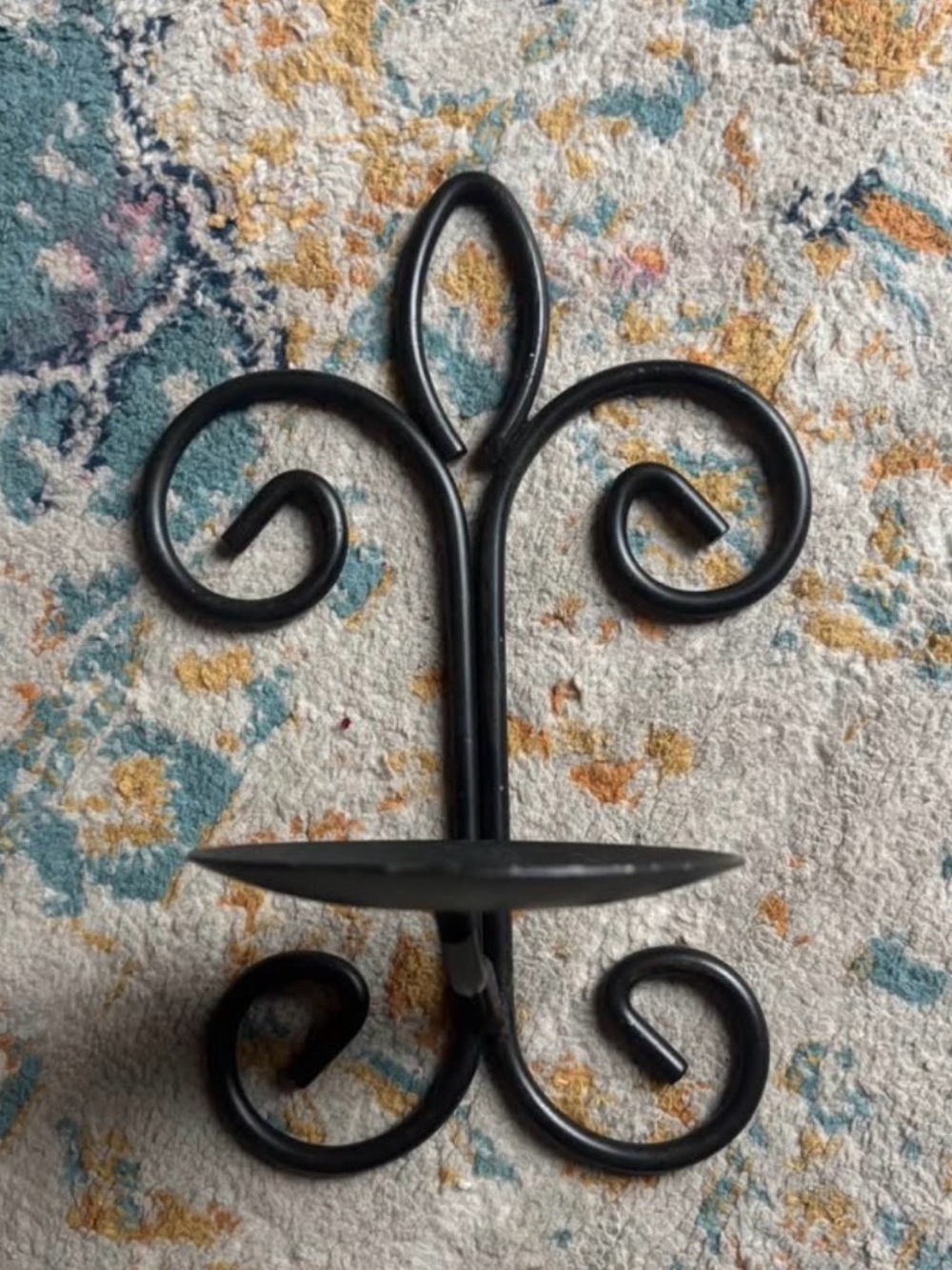 Metal wall sconce candle holder